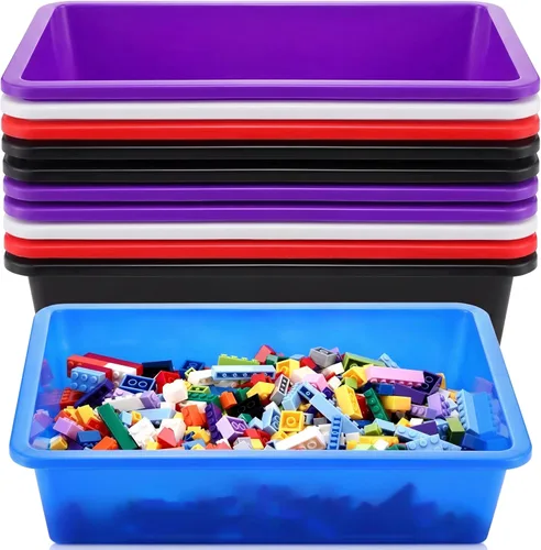 Miniatura 25 de Hoteam Bandeja organizadora de almacenamiento plana, bandeja de papel para aula, organizador de archivos apilable de plástico para escuela, oficina