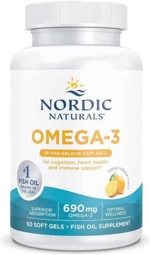 Miniatura 2 de Nordic Naturals Omega-3 en gelatina de pescado, sabor a limón, 60 geles de pescado, 690 mg de omega-3, aceite de pescado, EPA y DHA, apoyo