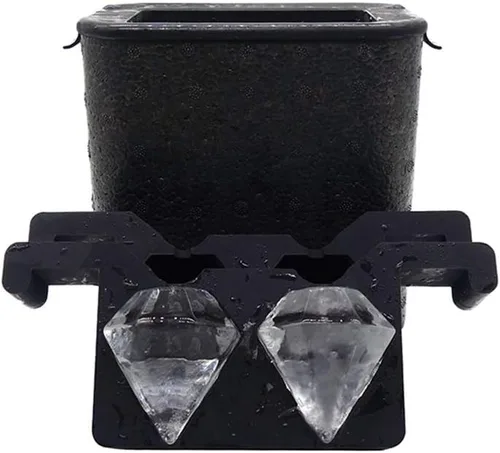 Máquina para hacer cubitos de hielo transparente, molde para cubitos de hielo de diamante transparente, hace 2 cubitos de hielo grandes de diamante