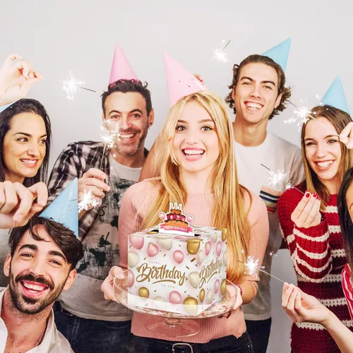 Miniatura 5 de Caja de dinero sorpresa, caja de dinero de feliz cumpleaños para dinero en efectivo, incluye tarjeta de feliz cumpleaños y 35 bolsas transparentes