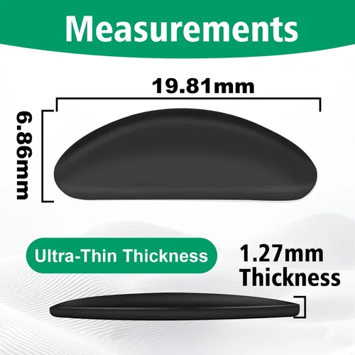 Miniatura 2 de Almohadillas nasales para lentes – 0.069 pulgadas de silicona ultrafina antideslizante agarre adherente, almohadillas de repuesto antideslizantes