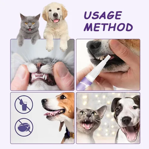 Miniatura 4 de Cepillo de dientes para mascotas, limpiador de dientes y aliento más fresco, gel de reparación oral para mascotas, gel de blanqueamiento