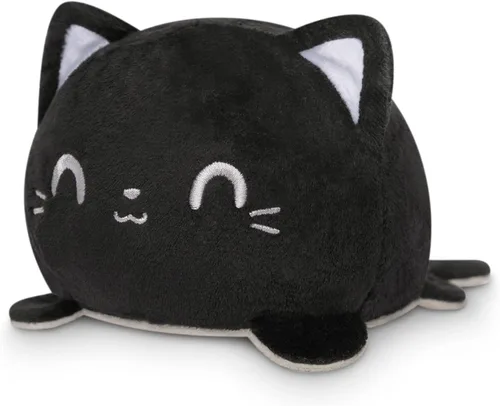 Miniatura 2 de TeeTurtle - El peluche reversible original de gato, negro y gris, lindos animales de peluche sensoriales que muestran tu estado de ánimo