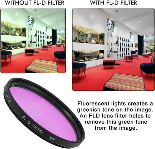 Miniatura 4 de Kit de filtro de lente de 2.047 in, incluye CPL, UV, FL-D (UV, polarizador, fluorescente) universal para lente de cámara + estuche de viaje