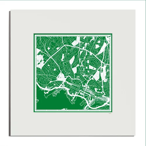 Miniatura 109 de O3 Design Studio Mapa de corte de papel Madrid negro mate de 20 x 20 pulgadas