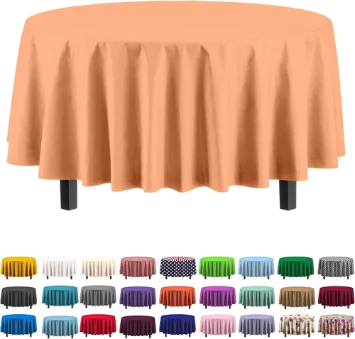 Miniatura 9 de Party Solids Paquete de 4 manteles de plástico color azul aguamarina, 54 x 108 pulgadas, mantel desechable para fiestas y pícnics