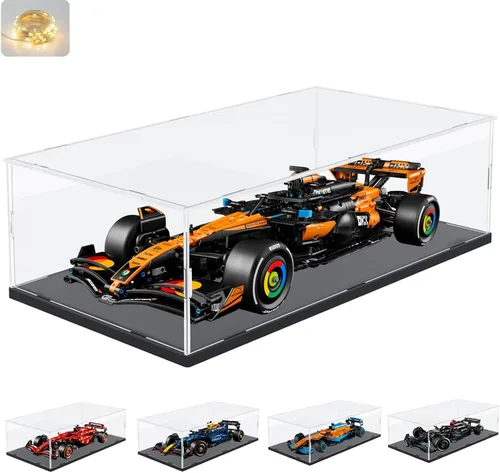 Miniatura 28 de Vitrina de acrílico transparente engrosada para coleccionables Lego 75325, caja transparente de autoensamblaje, gran protección antipolvo con base