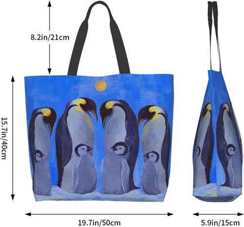 Miniatura 3 de Famame Canvas Tote Bag Large Women Casual Shoulder Bag Handbag Reusable Multipurpose Shopping Grocery Bag