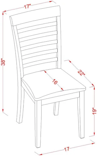 Miniatura 5 de East West Furniture DLML3-MAH-C - Juego de comedor de 3 piezas que contiene una mesa de comedor redonda con gotas y 2 sillas tapizadas de tela