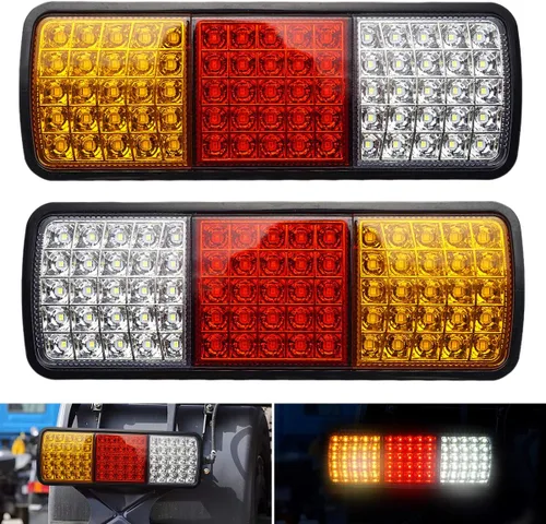 Auovo 75 luces LED traseras de camión DC12V ámbar rojo blanco señal de giro de freno de marcha atrás remolque barra de luz trasera lámparas