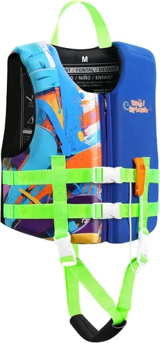 Miniatura 20 de HeySplash Chaleco de natación para niños pequeños, chaqueta de natación para niños de 30-50/50-80 libras, chaleco flotante para niños con correa