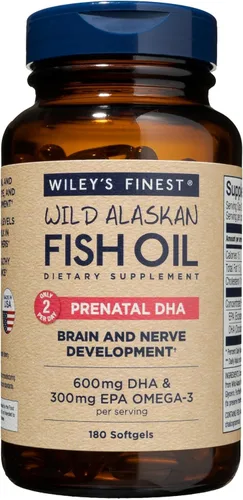 Miniatura 3 de Wiley's Finest Wild Alaskan Fish Oil Prenatal DHA - 900 mg EPA y DHA Omega-3 para mujeres embarazadas y madres lactantes - 60 cápsulas blandas
