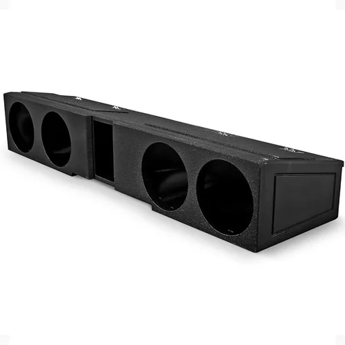 QPower Quad - Caja de subwoofer frontal de 8 pulgadas para debajo del asiento, subcaja Q-Bomb con puerto compatible con Chevy Silverado Crew Cab,