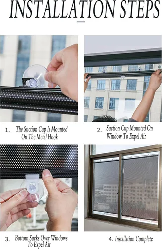 Miniatura 7 de Cortina retráctil con ventosa, parasol enrollable retráctil para ventana, protector solar telescópico con aislamiento UV para ventana de coche, casa