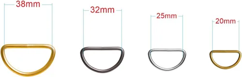 Miniatura 8 de 20 piezas de anillos en D de 1" (25mm) soldados de metal fuerte bronce semi-circular para collares de mascotas, hardware, bolsas, anillo de hebilla