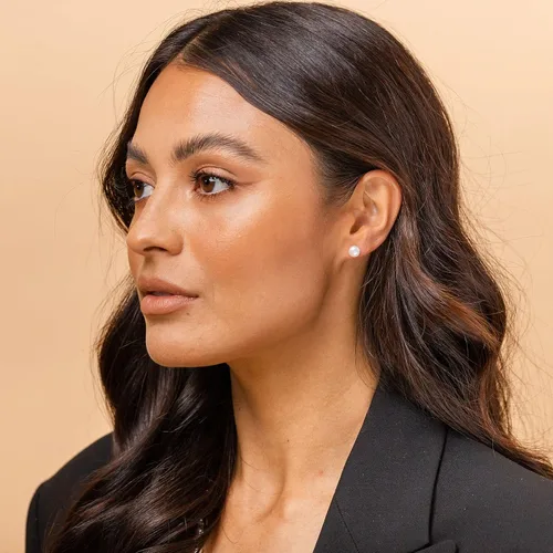 Miniatura 12 de PAVOI Aretes de perlas cultivadas de agua dulce blancas redondas de oro de 14 quilates seleccionados a mano AAA+ Pendientes de perlas para mujer