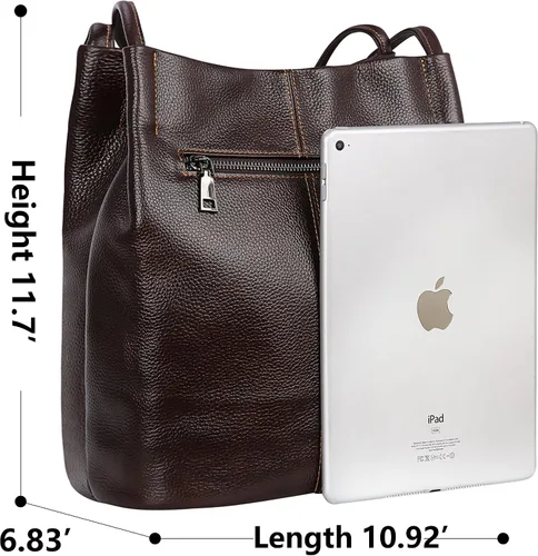 Miniatura 39 de Iswee - Bolsos de cuero genuino, diseño de hombro Hobo, bolsos para mujer