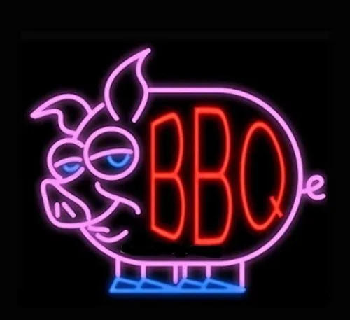 Queen Sense 17"x14" barbacoa parrilla cerdo chef neón señal hombre cueva bar bar cerveza regalo lámpara de neón A117BBQGPL