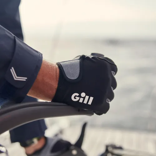 Miniatura 6 de Gill Deckhand Guantes de vela – Dedos largos con dedos expuestos y pulgar – Protección solar UV 50+ y repelente al agua Negro