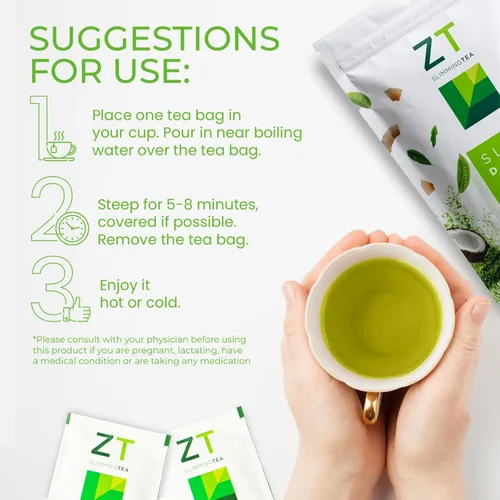 Miniatura 3 de Dr. Zisman ZT Slimming - Mezcla de desintoxicación Matcha-Coco, té para controlar el peso con efectos antioxidantes, mejora el estado de ánimo