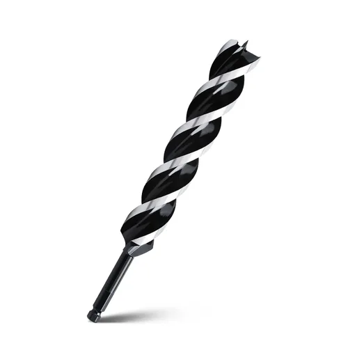 Miniatura 22 de Broca de taladro de barrena de 1-1/2" x 6" para madera, vástago hexagonal de tres estrías, broca de barrena larga para madera blanda y dura, tocón