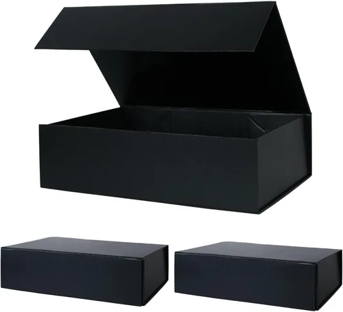 Miniatura 60 de Aimyoo Cajas de regalo magnéticas Galaxy negras con tapas 13.8x9x4.3 pulgadas, caja grande de propuesta para dama de honor y padrino, caja plegable