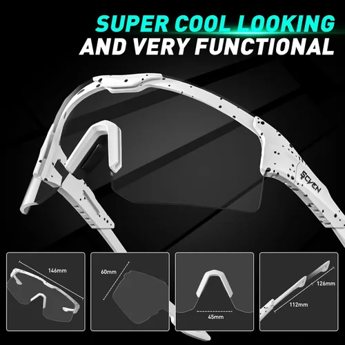 Miniatura 6 de SCVCN Gafas de ciclismo fotocromáticas para hombres y mujeres, UV400, gafas deportivas para jóvenes, a prueba de viento, para béisbol, golf 04