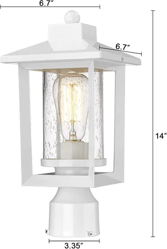 Miniatura 2 de Luces de poste exterior de Rosient, farol de poste exterior, lámpara de poste al aire libre, accesorio de iluminación de poste de camino con vidrio