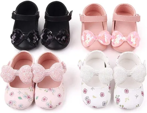 Miniatura 2 de Meckior - Zapatos de vestir para bebé y la princesa niña, hechos a mano, para niños y niñas, de cuero sintético, antideslizante, para cuna