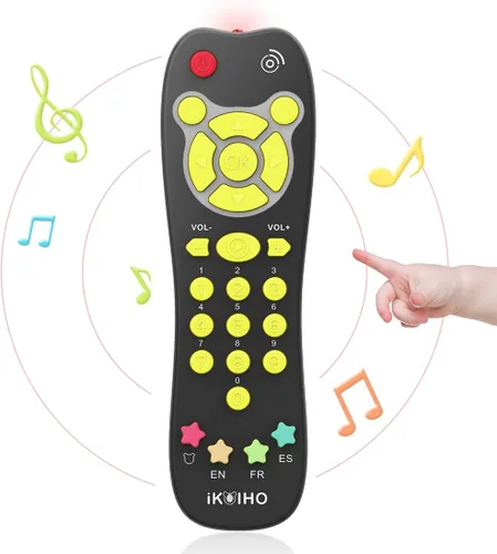 Juguete de Control Remoto para Bebé, Juguete de Control Remoto de TV Realista para Niños Pequeños con Luz y Sonido, Juguete de Aprendizaje Educativo