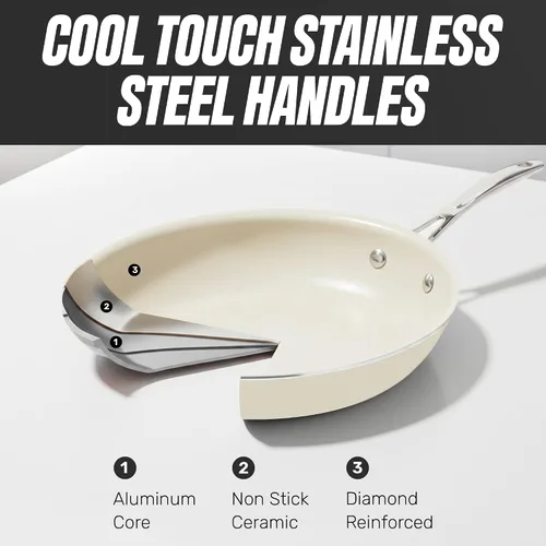 Miniatura 6 de GOTHAM STEEL - Juego de 12 piezas de utensilios de cocina de cerámica antiadherente, juego de ollas y sartenes de cerámica antiadherentes