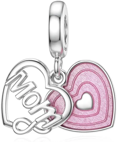 SEVENWELL Dijes familiares para Pandora, plata de ley 925 con forma de corazón y flores para pulsera, mamá, hermana, hija, esposa, nana, mejor amiga