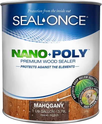 Miniatura 29 de Sellador Seal-Once Nano+Poly de madera penetrante con poliuretano, sellador impermeable de alta calidad, 1 galón, cedro bronce Sellador