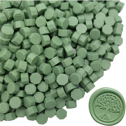 Miniatura 9 de 600 cuentas de cera de sellado para sello de cera, perfectas para sellado de regalos, sellado de cartas, proyectos de manualidades, sellado de Verde