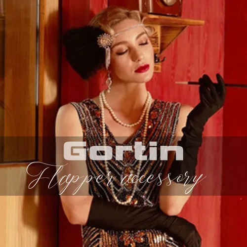 Miniatura 7 de GORTIN Diadema Art Deco con clip de plumas negras de los años 20 con diamantes de imitación de pavo real para mujeres, niñas, fiestas, bailes
