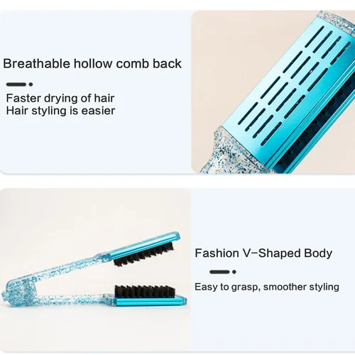 Miniatura 8 de Peine alisador de pelo en forma de V para mujeres y hombres, cepillos para el hogar, peluquero estilista, herramienta de peinado de doble cara