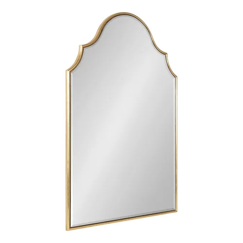Kate and Laurel Leanna - Espejo de pared arqueado moderno, 20 x 30 pulgadas, dorado, espejo decorativo glamoroso para pared