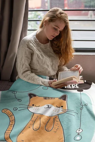 Miniatura 4 de Personalized Baby Blankets for Girls and Boy - Unique Cat, Birthday Gifts for Cat Lovers, Cat Dad Gifts for Men, and Funny Cat Gifts for Women 30" x