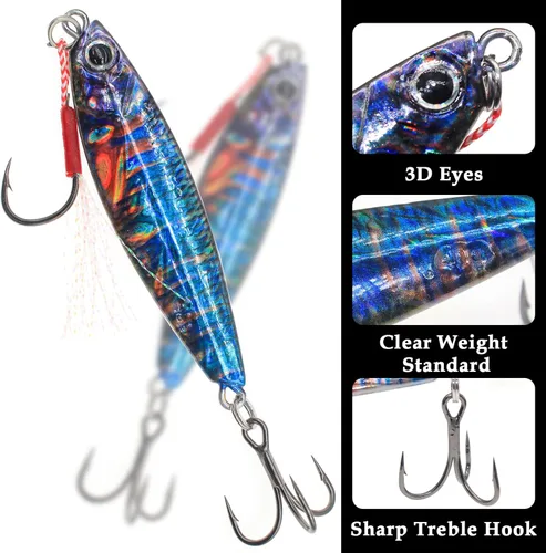 Miniatura 2 de Plantillas de pesca verticales de agua salada, cuchara de jigging vertical, señuelos de atún de pesca, señuelos artificiales de pesca para atún