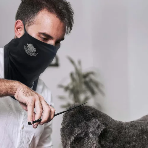 Miniatura 5 de Bufanda facial con cintas elásticas para las orejas para peluqueros profesionales Mascarilla transpirable para cara y cuello, protección contra