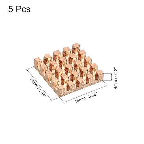 Miniatura 2 de MECCANIXITY Kit disipador de calor de cobre puro 0.551x0.551x0.157 in para chip IC MOS memoria disipación de calor con almohadillas térmicas
