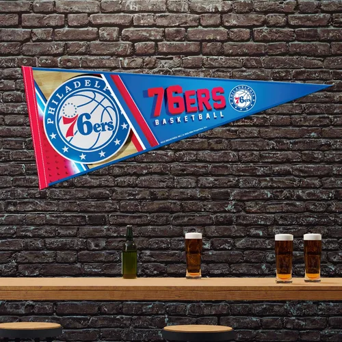 Miniatura 2 de Rico Industries NBA Basketball Primary - Banderín de fieltro de 12 x 30 pulgadas para decoración de pared, ideal para el hogar, dormitorio