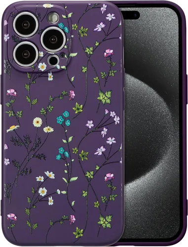 Miniatura 121 de RALEAVO Funda Floral para iPhone 12, Cubierta de Silicona Líquida con Bonito Patrón de Rama de Flores para Niñas y Mujeres, Funda Protectora de Goma