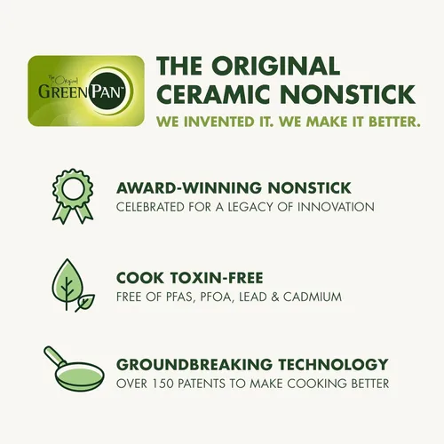 Miniatura 8 de GreenPan Horno de convección Elite 13 en 1 y freidora de aire, bandeja de cerámica sin PFAS y bandeja para pizza, estantes ajustables, ajustes Crema