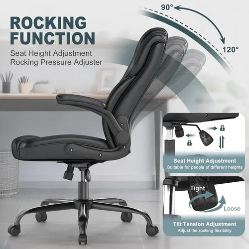 Miniatura 4 de Silla de Oficina Ejecutiva AnyGod, Sillas de Escritorio Ergonómicas y Cómodas para Computadora con Reposabrazos Abatibles, Soporte Lumbar, Respaldo