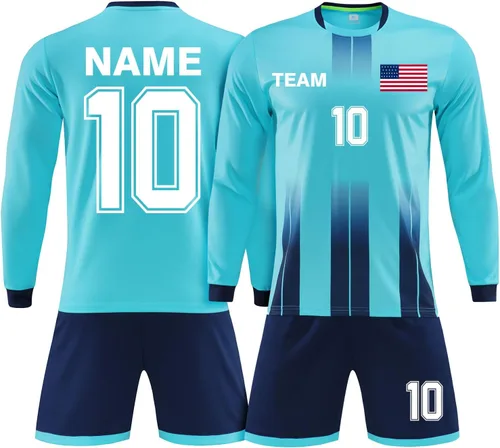 Miniatura 26 de Camisetas de fútbol personalizadas para hombres, mujeres, niños, camisetas de fútbol personalizadas, pantalones cortos, uniformes