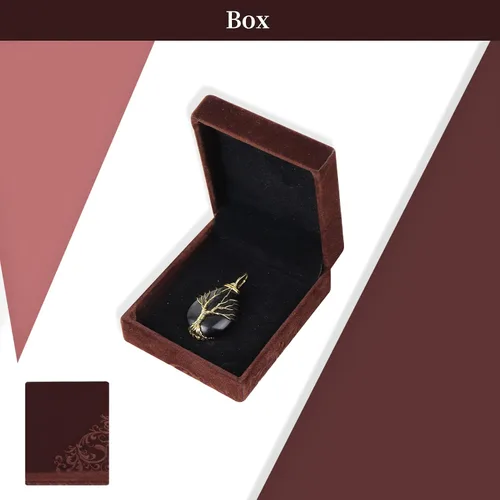 Miniatura 2 de Collar con colgante de árbol de la vida en forma de lágrima, cristal curativo, collar de piedra natural, alambre de cobre dorado, joyería