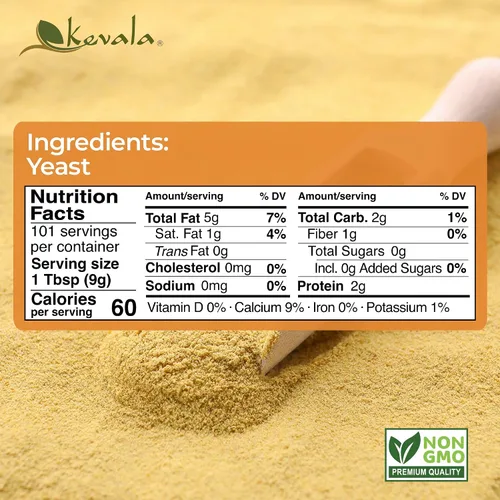 Miniatura 2 de Kevala Levadura nutricional: polvo no fortificado prémium para cocina vegana, producto de Estados Unidos, condimento con sabor a queso, levadura