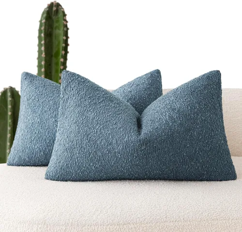 Miniatura 79 de Foindtower - Juego de 2 fundas decorativas de textura de bucle, fundas de almohada acentuadas, fundas de cojín sólidas, neutrales, para sofá, silla