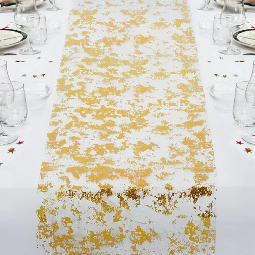 Miniatura 7 de Camino dorado para mesa, de 11 x 108 pulgadas, malla metálica fina metálica de lentejuelas para fiesta de cumpleaños, día de la madre, boda